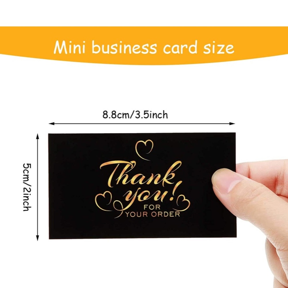 25 Premium Thank you cards- Black with gold - Picture 3 of 6